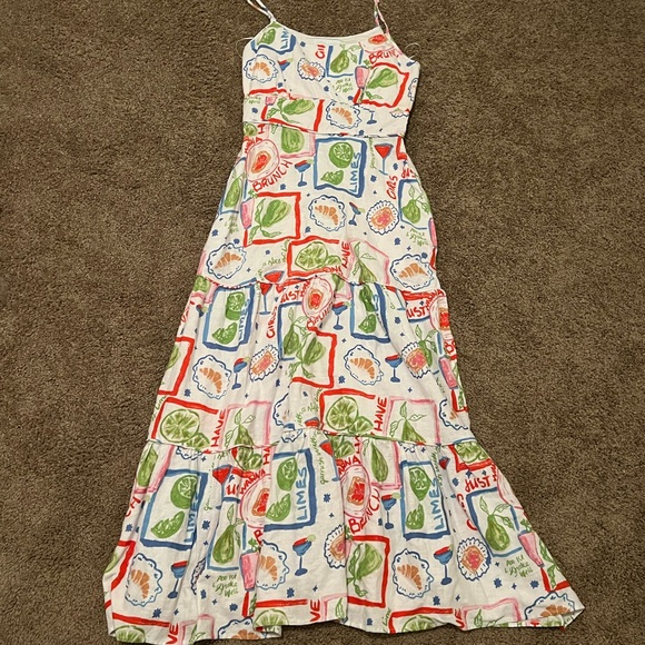 Cynthia Rowley Dresses & Skirts - Cynthia Rowley White Maxi Dress with Green, Red and Blue Print